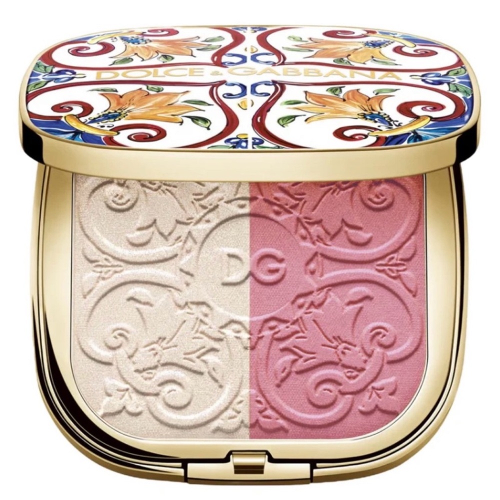 Dolce & Gabbana Embossed Blush Duo in Pink and Cream